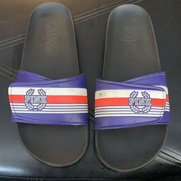 PINK VICTORIAS SECRET SLIDES SIZE 9 - Picture 2 of 5